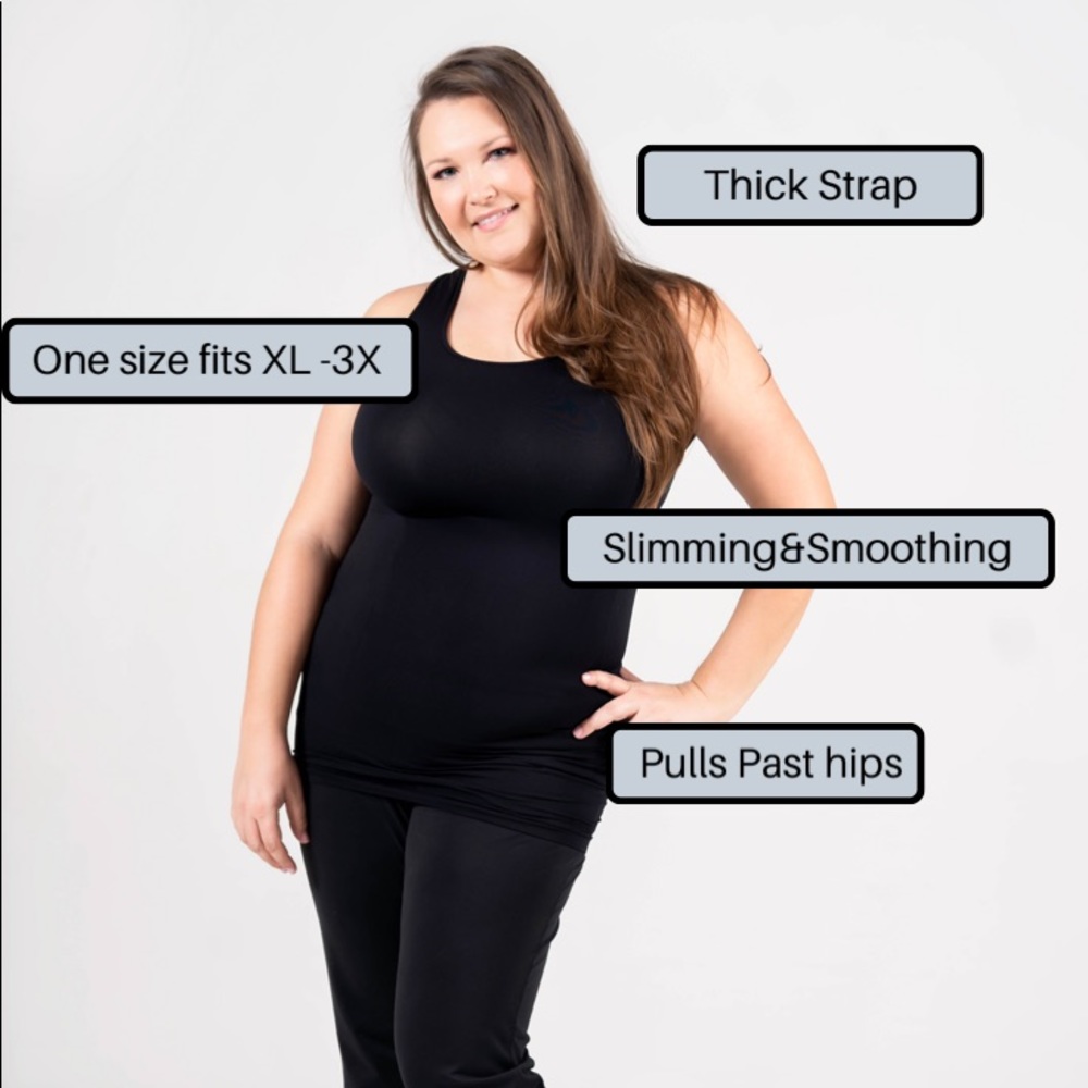 Wardrobe Staple ❤️Extra Long Black Tank Plus Size